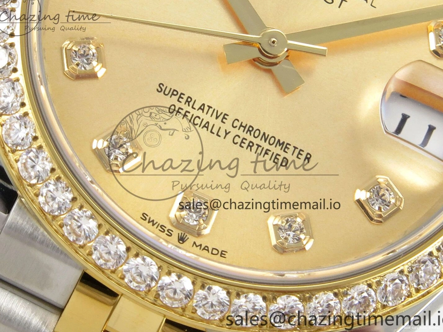 Good Copy Rolex Watches YG Diamonds Steel Bracelet 31 Jubilee THBF YG DateJust 1:1 Dial Edition Bezel SS 278383RBR 904L HZ Vibrant on Best 46 Diamonds Cal. 1220